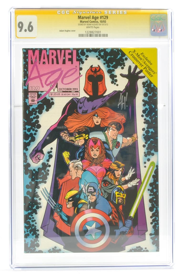 Graded Comic Book Interest Comprising Marvel Age #129 - Marvel Comics 10/93. Signed by Adam Hughes