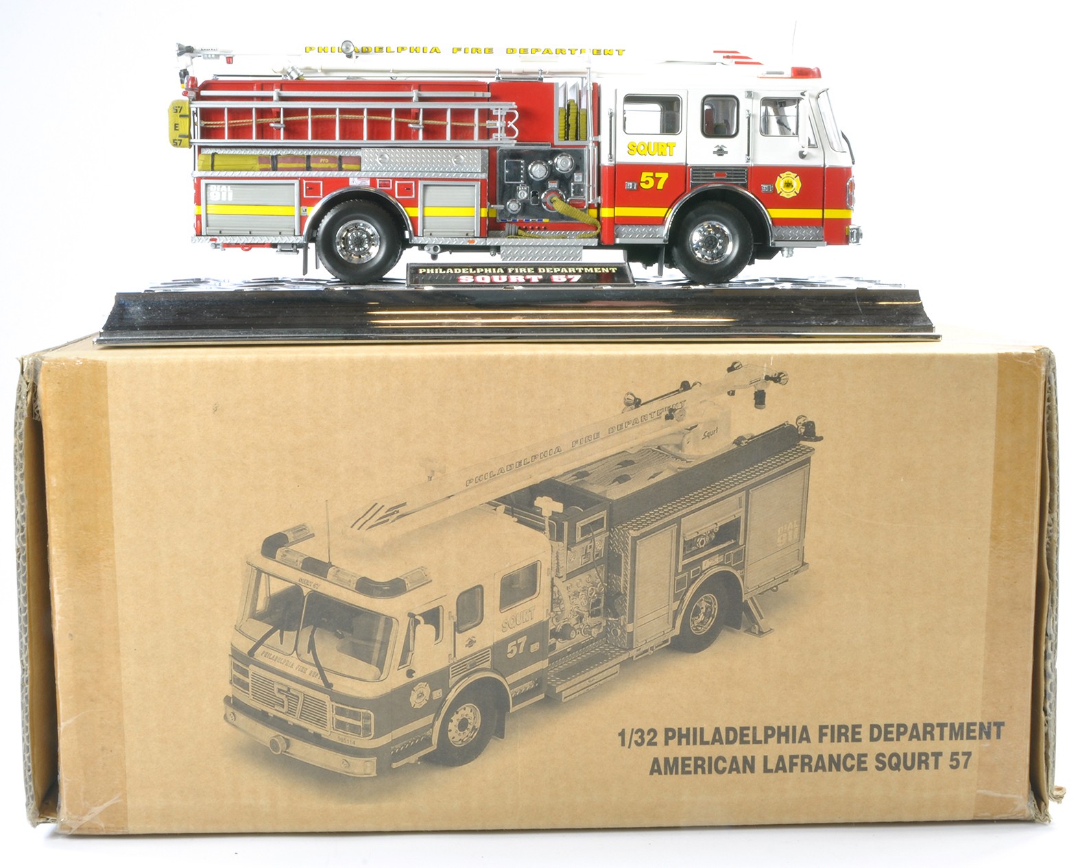 Fire and Rescue Model issue comprising Code 3 Collectibles 1/32 No. 12984 Philadelphia ALF Squrt