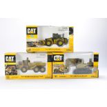 Norscot 1/50 construction trio comprising CAT D350D Articulated Truck, 980G Forest Machine and