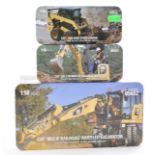 Diecast Masters 1/50 CAT construction trio comprising 242D Skid Steer, 301.7 CR Mini Excavator and