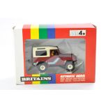 Britains No. 9507 Land Rover Defender 90. Maroon. Excellent in good to very good box, small split to