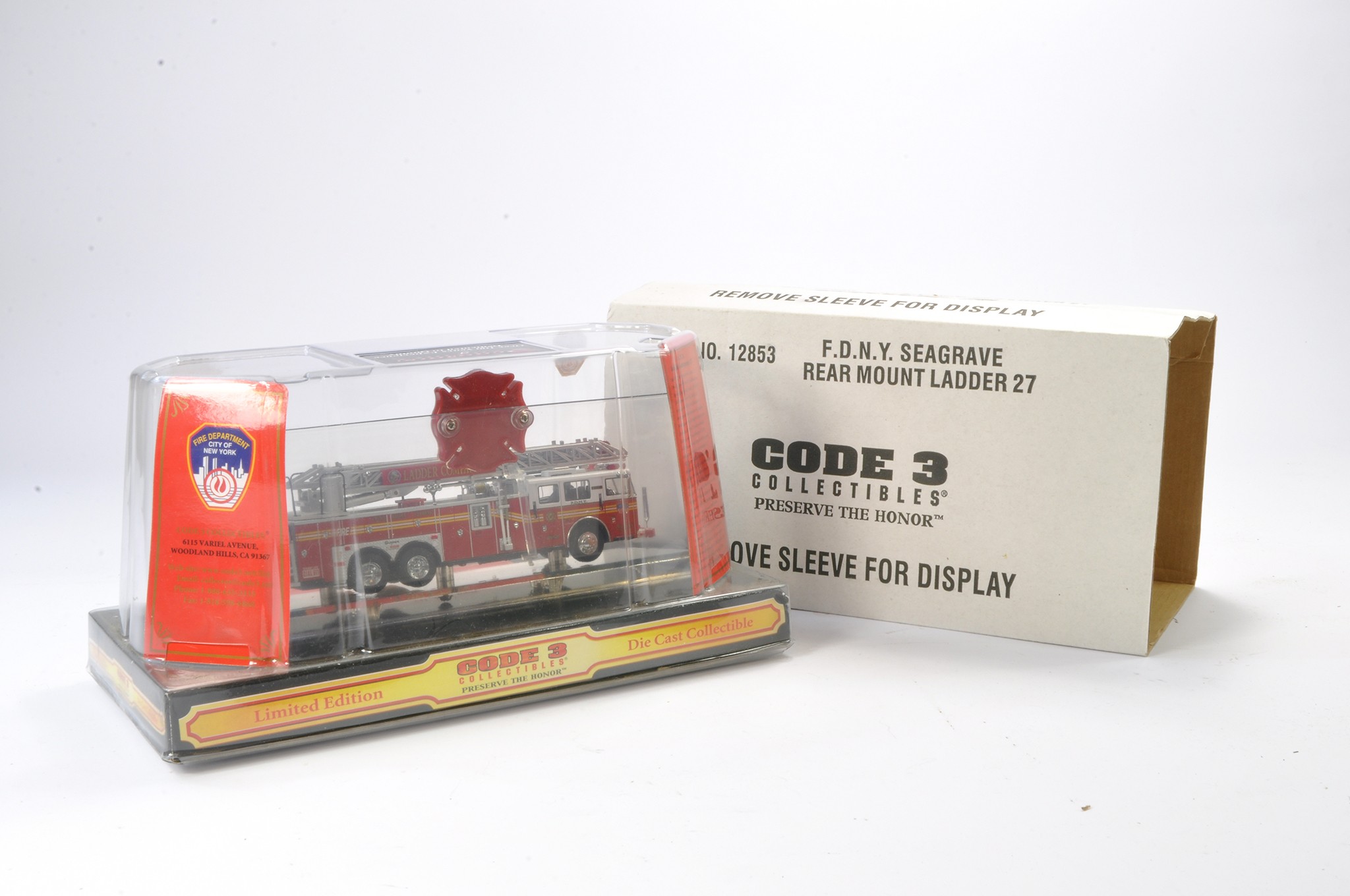 Fire and Rescue Model issue comprising Code 3 Collectibles No.12853 Rear Mount Ladder Fire Engine in