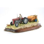 Border Fine Arts Study comprising 'Hay Turning' to include Massey Ferguson 35 Tractor with