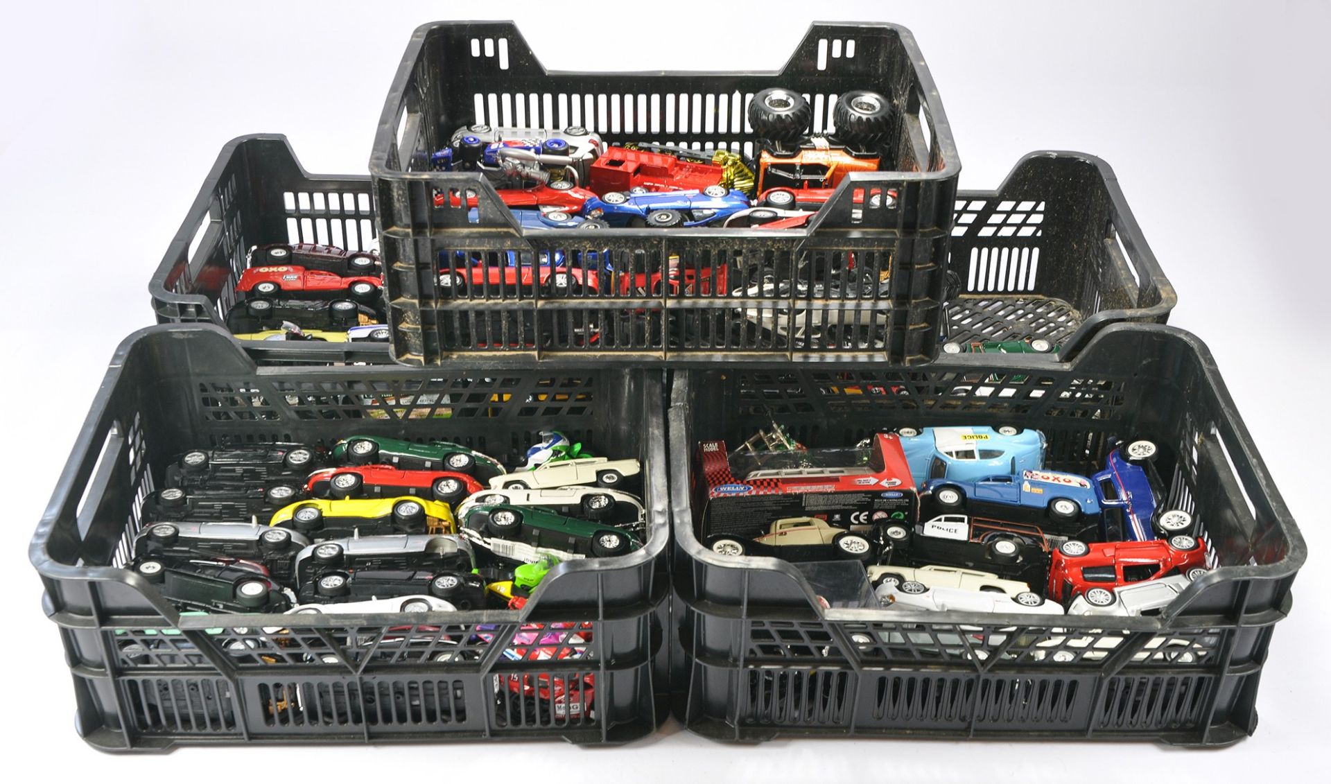 An interesting diecast car collection (plus motorbikes) comprising a large number of budget issue