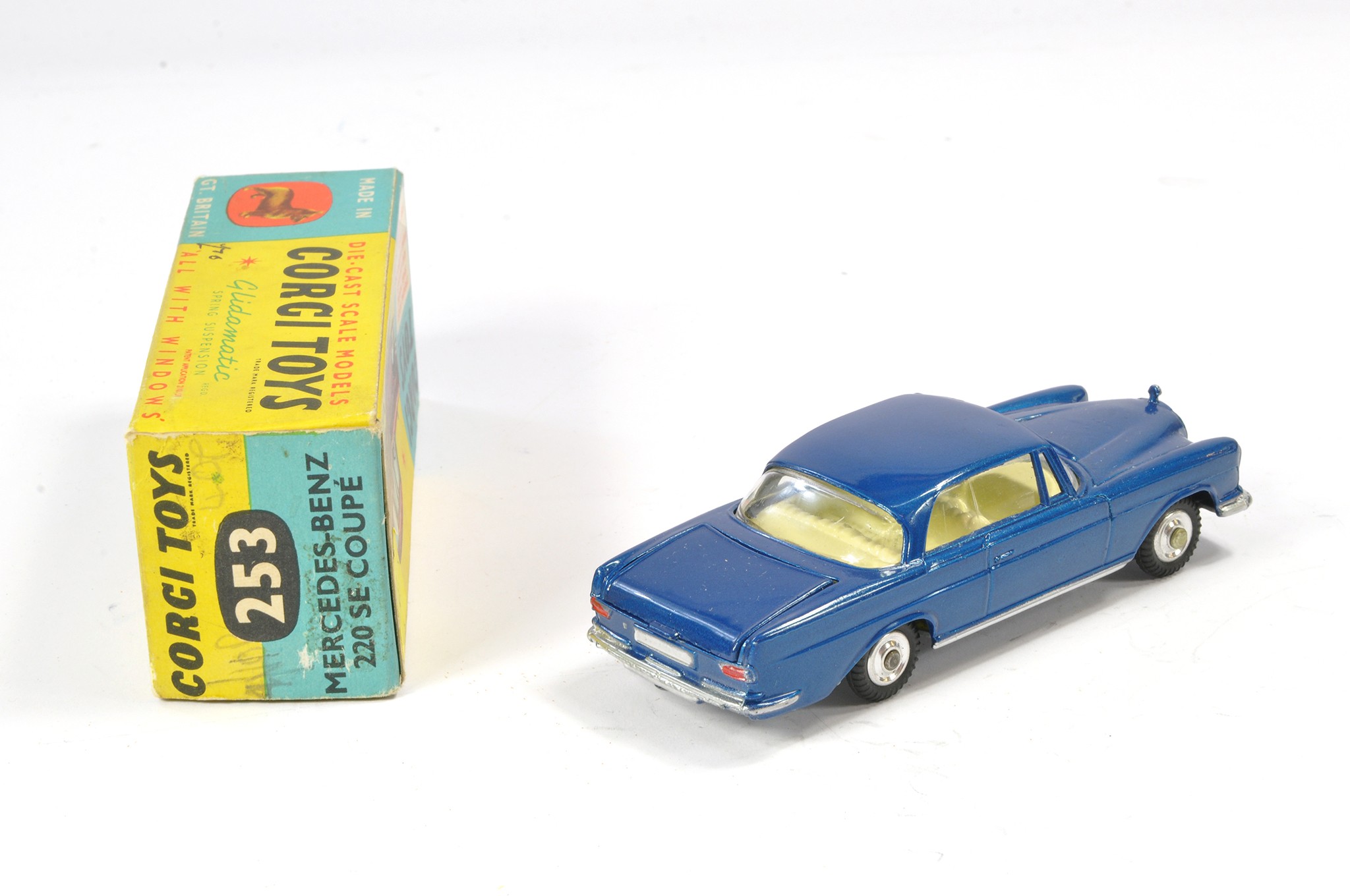 Corgi No. 253 Mercedes Benz 220SE Coupe. Blue with white interior. Excellent with little sign of - Image 2 of 2