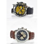 A duo of Wrist Watches comprising of a Rotary chronograph GSO3351/19, stainless steel with a brown