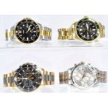 Four Gentleman's stainless steel, bracelet Wrist Watches to include Casio MDV106 Duro black dial two