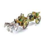 Fischer German Tinplate Horse Drawn Field Gun with figures. Excellent with only very minor signs