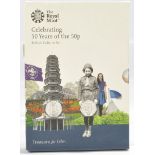 The Royal Mint "Celebrating 50 years of the 50p" British Culture Set.