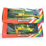 Britains Farm duo of No. 9576 Corn King Combine Harvesters. Both with parts loose in fair boxes.