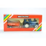 Britains Farm No. 9588 Ford TW20 Tractor and Manure Spreader Set. Looks to be very good to excellent