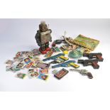 Vintage (Childhood) Toy group comprising eclectic mix of items to include space toys inc Vintage