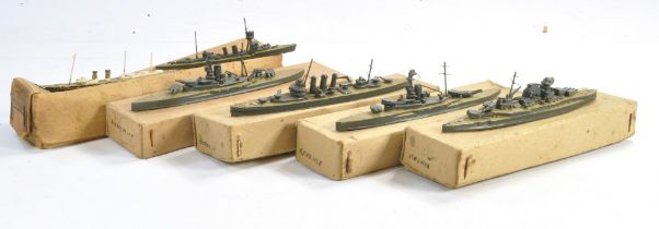 TM / Tremo Treforest Mouldings Lead Waterline ships comprising Norfolk, Revenge, Malaya,