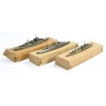 TM / Tremo Treforest Mouldings trio of Lead Waterline ships comprising Exeter, Warspite and