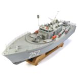 An impressive scratch built 1.2M long Radio Controlled Naval Gun Boat. Built by a dedicated