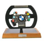 Formula 1 Williams Team Memorabilia comprising unique original (ex race) mounted steering wheel from