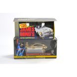 Corg James Bond 007 Aston Martin duo comprising No. 04204 (silver) plus 40th Anniversary Gold Plated