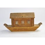 An unusual vintage wooden Noah's Ark. Unknown maker, approx 25cm. No figures.