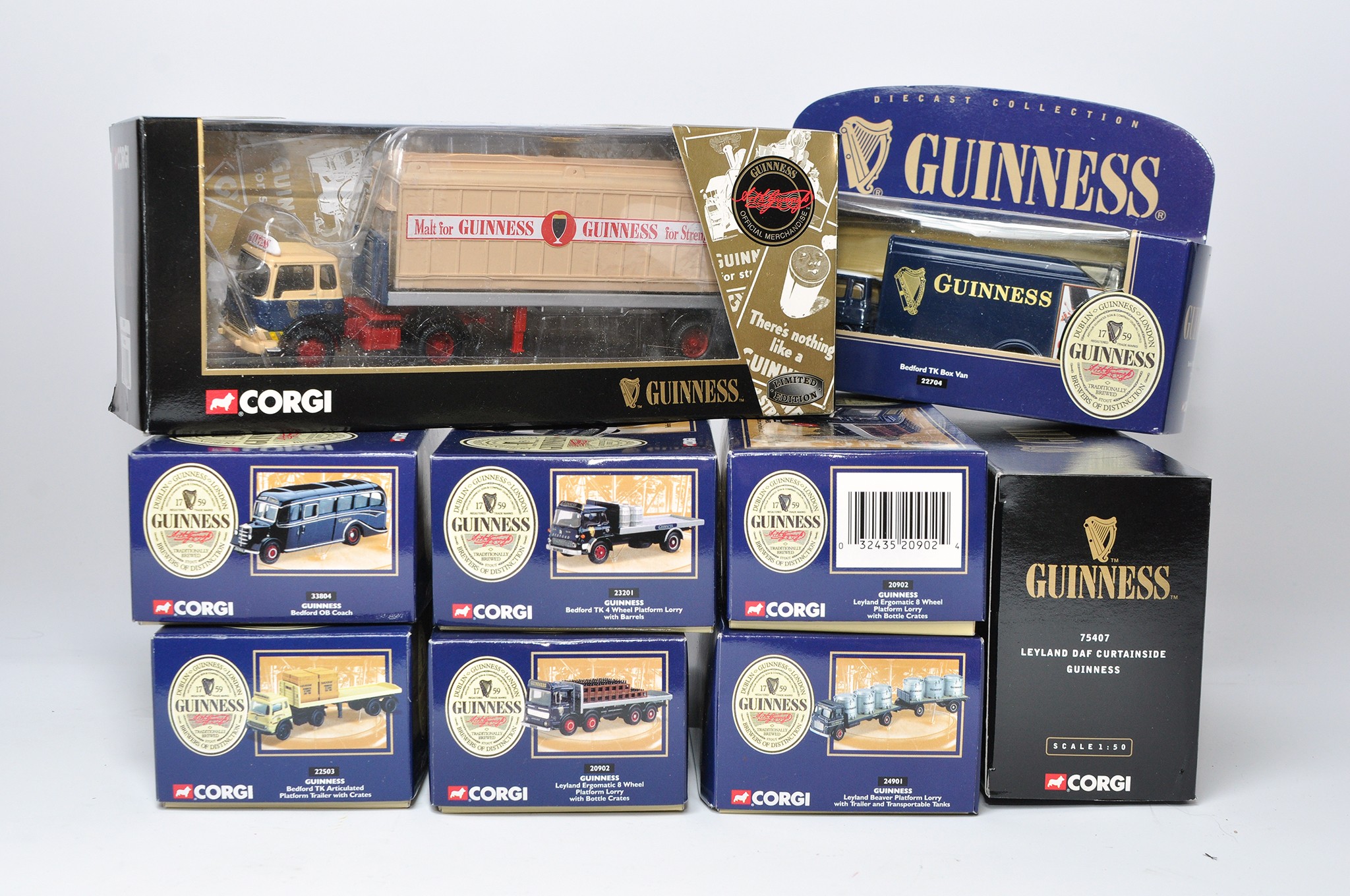 Corgi Commercial Diecast comprising a collection of Guinness themed sets as shown. All excellent and