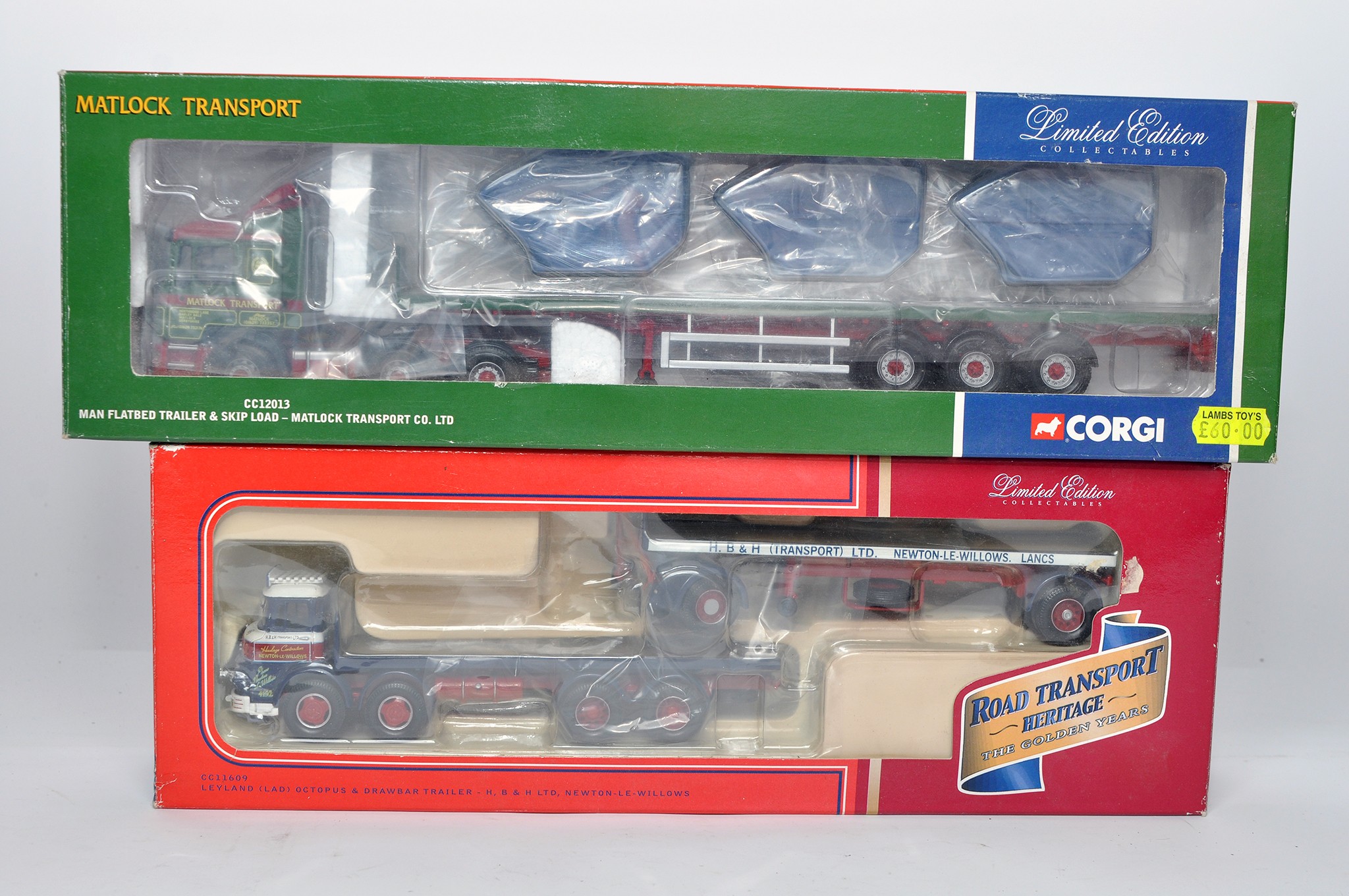 Corgi 1/50 diecast model truck issue comprising No. CC11609 Leyland Drawbar Trailer in the livery of