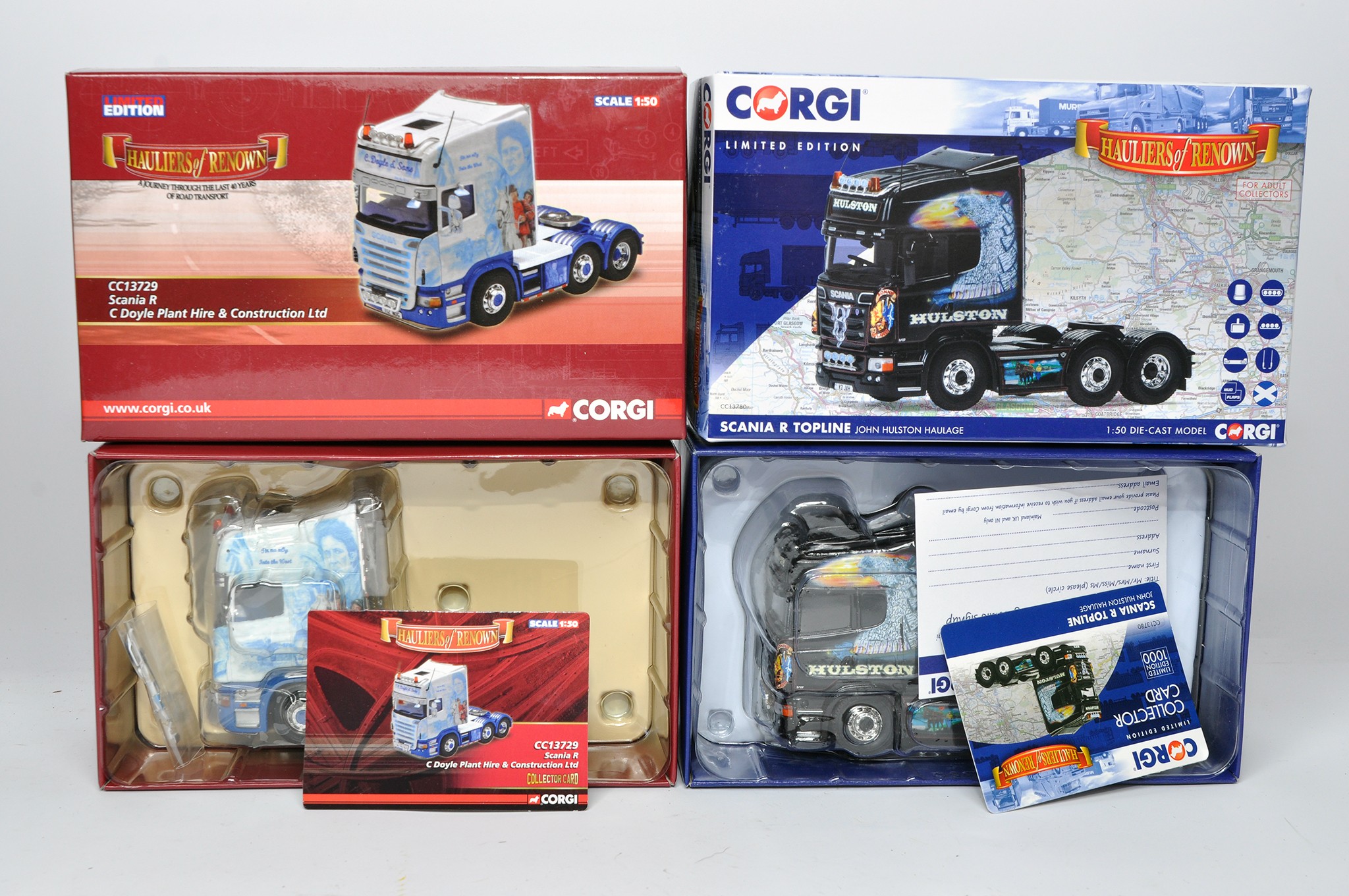 Corgi 1/50 diecast model truck issues comprising No. CC13780 Scania R Topline in the livery of