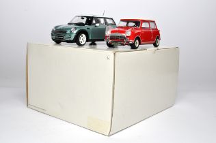 Kyosho Mini Cooper Collection 1/18 Morris Mini Cooper Mk 1 plus Mini Cooper, both in good to