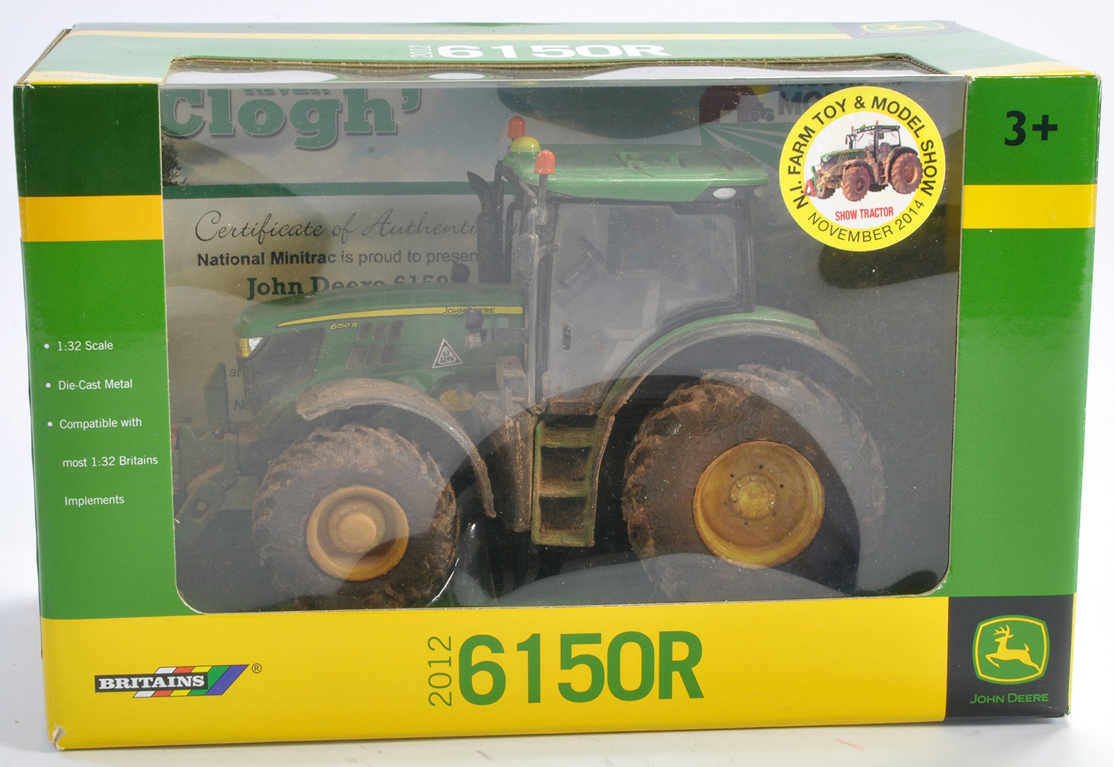 Britains (Code 3) 1/32 Farm Model issue comprising John Deere 6150R Tractor. Limited (weathered)