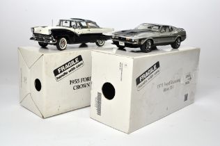 Franklin Mint 1/24 High Detail Classic Cars comprising 1971 Ford Classic Mustang plus 1955 Ford