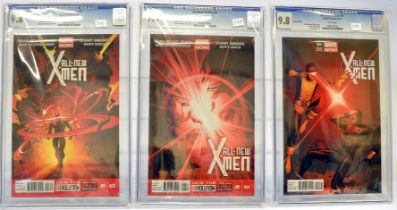 Graded Comic Books comprising a trio of issues to include; 1) All-New X-Men #3 - Marvel Comics - 2/