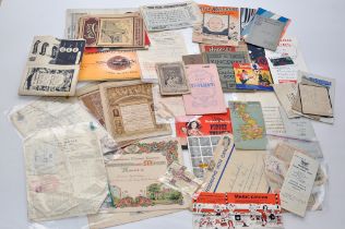 A collective group of vintage ephemera and interesting bygones comprising items relating to