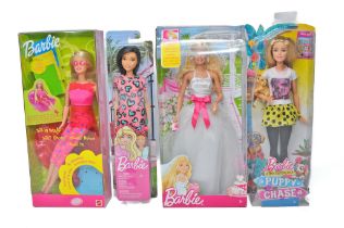 Mattel Barbie Fashion Dolls comprising Bride Barbie, Puppy Chase, Sit in Style and two others as