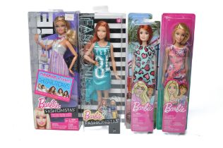 Mattel Barbie Fashion Dolls comprising Fashionista duo, and two others. Not previously opened, boxes