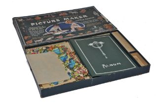A rare Raphael Tuck and sons Father Tuck's Picture Maker Set. Scrap book has been started but