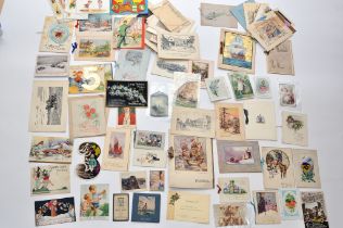 A collective group of vintage greeting cards. Some items maintain excellent unused condition for