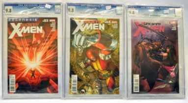 Graded Comic Books comprising a trio of issues to include; 1) Uncanny X-Men #3 - Marvel Comics 2/