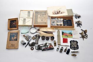 A collective group of vintage ephemera and interesting bygones comprising items relating to