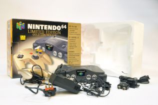 Retro Gaming Console comprising Nintendo N64 (PAL) Limited Edition Gold Controller Edition. Looks to
