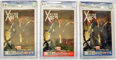 Graded Comic Books comprising a trio of issues to include; 1) All-New X-Men #9 - Marvel Comics 5/