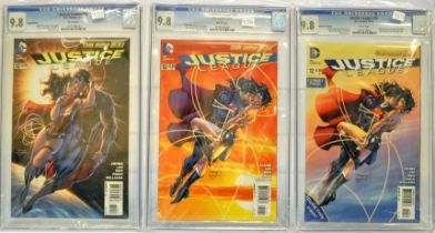 Graded Comic Books comprising a trio of issues to include; 1) Justice League #12 - D.C.Comics 11/