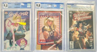 Graded Comic Books comprising a trio of issues to include; 1) Wonder Woman #602 - D.C.Comics 10/10 -