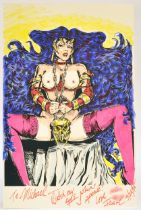 Comic Art (erotic) Interest comprising original hand 'colored-in' sketch by Fauve. Signed 25/3/95.