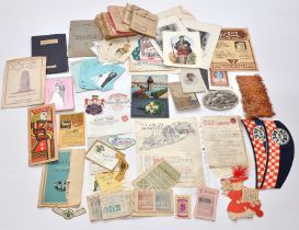 A collective group of vintage ephemera and interesting bygones comprising items relating to