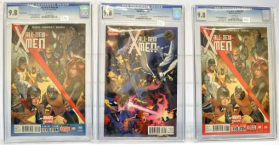 Graded Comic Books comprising a trio of issues to include; 1) All-New X-Men #8 - Marvel Comics 6/