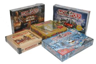 Monopoly comprising five 'as new' limited edition issues as shown. Some still sealed.