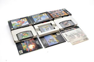 Retro Gaming comprising Nintendo N64 (PAL) games including Super Mario, Excitebike and WCW Revenge
