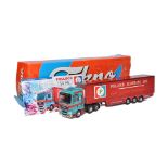 Tekno 1/50 diecast model truck issue comprising MAN Curtain Trailer in the livery of Pollock.