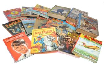 An assortment of vintage Children's Annuals and books to include Eagle, Lone Ranger, Adventure and