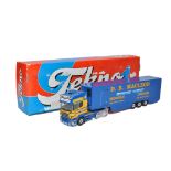 Tekno 1/50 diecast model truck issue comprising Scania Fridge in the livery of D. R. Macleod.