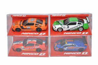 NINCO slot car issues comprising 55044 Ford Mustang DHL, 55032 Ford Mustang Ohio no.26, 55048