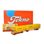 Tekno 1/50 diecast model truck issue comprising Volvo Drawbar Trailer in the livery of Gullfiber.